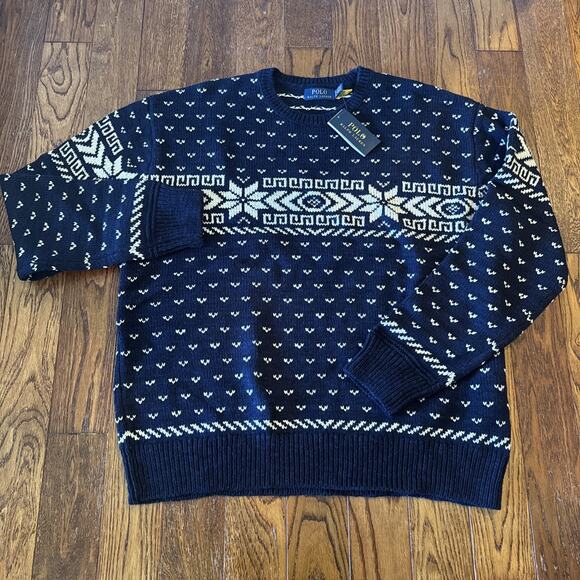 Polo Ralph Lauren Other - NEW Polo Ralph Lauren Snowflake Cotton Cashmere Sweater Mens XL Christmas Ski